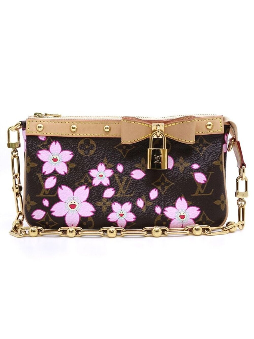 Louis Vuitton LV TM Pochette Ascending Soir Monogram Cherry Blossom GD Handbag